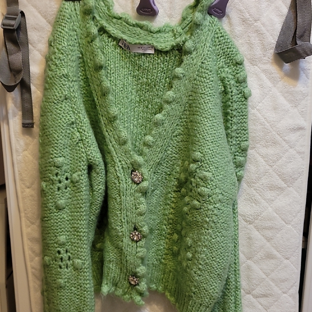 Green Knit Women's Sweater